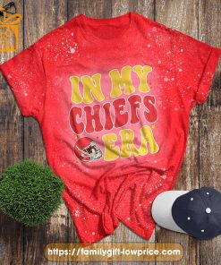 Exclusive ‘In My Chiefs Era’ Bleached T-Shirt & Kelce Tees, America Football T-Shirt, Chief Era Shirts, KC Football