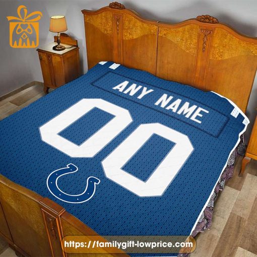 Custom Indianapolis Colts Jersey Blanket – Personalized NFL Blanket with Name & Number for Colts Fans