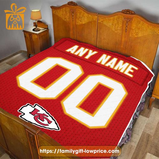 Custom Kansas City Chiefs Jersey Blanket – Personalized Name & Number Gift