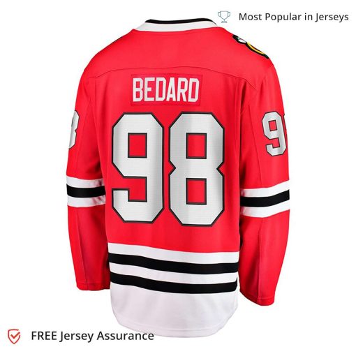 Men’s Connor Bedard Blackhawks Jersey – 2023 NHL Draft Red Home Breakaway