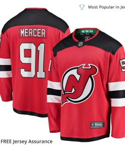 Men’s Dawson Mercer Jersey – New Jersey Devils Red Home Breakaway