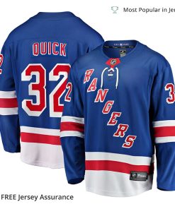 Men’s Jonathan Quick Jersey – New York Rangers Blue Home Breakaway Player