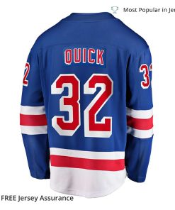 Mens Jonathan Quick Jersey New York Rangers Blue Home Breakaway Player