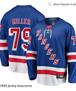 Men’s K’Andre Miller Jersey – New York Rangers Blue 2017/18 Home Breakaway Replica