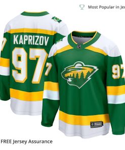 Mens Kirill Kaprizov Jersey Minnesota Wild Green 202324 Alternate Premier Breakaway Player 2