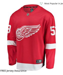 Mens Mo Seider Jersey Detroit Red Wings Red Home Breakaway Player 1