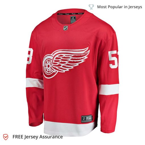 Men’s Mo Seider Jersey – Detroit Red Wings Red Home Breakaway Player