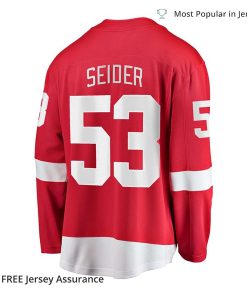 Mens Mo Seider Jersey Detroit Red Wings Red Home Breakaway Player 2
