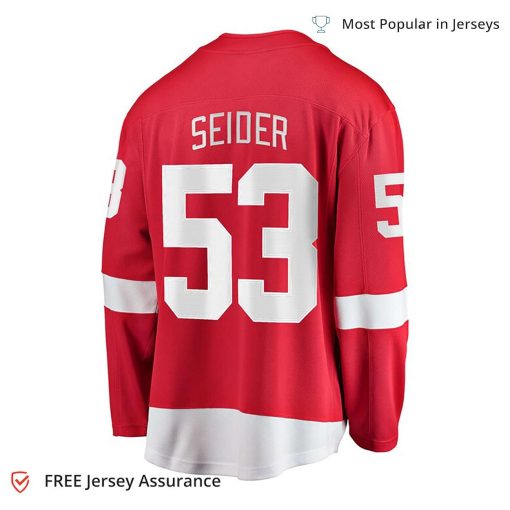 Men’s Mo Seider Jersey – Detroit Red Wings Red Home Breakaway Player