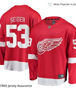 Mens Mo Seider Jersey Detroit Red Wings Red Home Breakaway Player