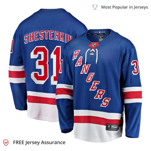 Men’s Shesterkin Jersey – New York Rangers Blue Home Breakaway Player