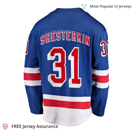 Men’s Shesterkin Jersey – New York Rangers Blue Home Breakaway Player