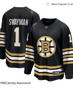 Mens Swayman Jersey Boston Bruins 100th Anniversary Black Premier Breakaway