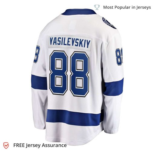 Men’s Vasilevskiy Jersey – Tampa Bay Lightning White Away Premier Breakaway Player