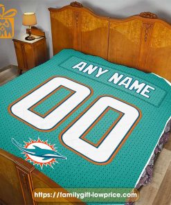 Miami Dolphins Blanket-Inspired NFL Jersey – Customizable with Names & Number – Perfect Personalized Blankets