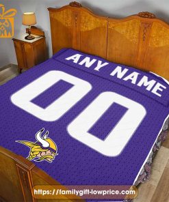 Minnesota Vikings Blanket-Inspired NFL Jersey – Customizable with Names & Number - Perfect Personalized Blankets