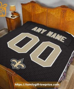New Orleans Saints Blanket-Inspired NFL Jersey – Customizable with Names & Number - Perfect Personalized Blankets