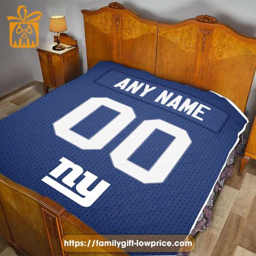 Custom New York Giants NFL Blanket – Add Your Name & Number – Ideal Fan Gift