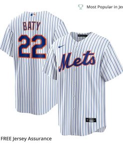 Nike Men’s Brett Baty Jersey – New York Mets White Replica Player