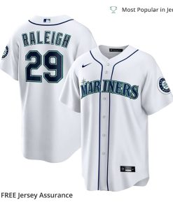 Nike Men’s Cal Raleigh Jersey – Seattle Mariners White Home Replica