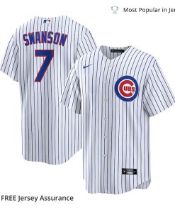 Nike Men’s Dansby Swanson Cubs Jersey – Chicago Cubs White Replica Player