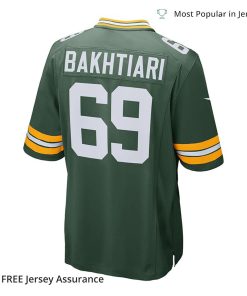 Nike Mens David Bakhtiari Jersey Green Bay Packers Green Game Player