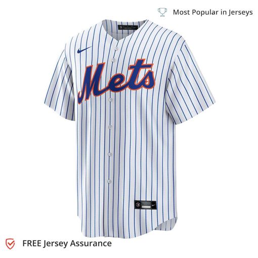 Nike Men’s Francisco Alvarez Jersey – New York Mets White Replica Player