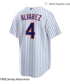 Nike Mens Francisco Alvarez Jersey New York Mets White Replica Player