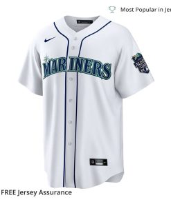 Nike Mens Julio Rodriguez All Star Jersey Seattle Mariners White Home 2023 1