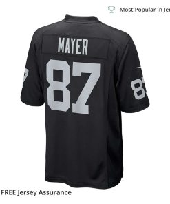 Nike Mens Michael Mayer Jersey Las Vegas Raiders Black 2023 NFL Draft Pick Game