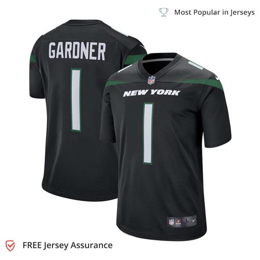 Nike Men’s Sauce Gardner Black Jersey – New York Jets Player Game Edition