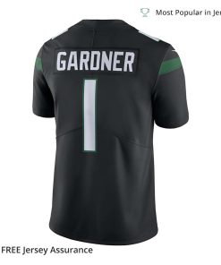 Nike Mens Sauce Gardner Black Jersey New York Jets Vapor Untouchable Limited