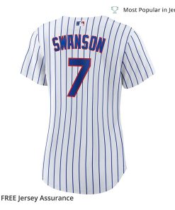 Nike Womens Dansby Swanson Cubs Jersey Chicago Cubs White Replica Player