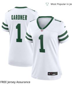 Nike Womens Sauce Gardner Jersey New York Jets White Player 3
