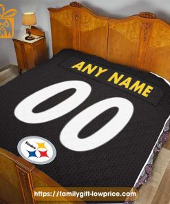 Pittsburgh Steelers Blanket-Inspired NFL Jersey – Customizable with Names & Number - Perfect Personalized Blankets