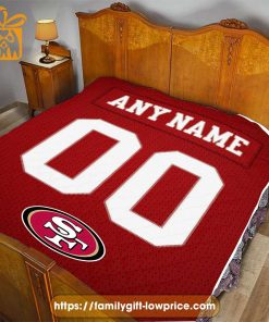 San Francisco 49ers Blanket-Inspired NFL Jersey – Customizable with Names & Number - Perfect Personalized Blankets