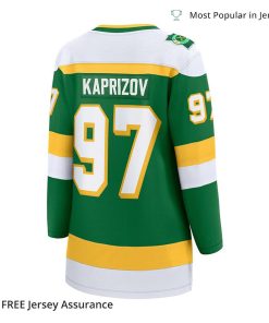 Womens Kirill Kaprizov Jersey Minnesota Wild Green 202324 Alternate Premier Breakaway Player 1