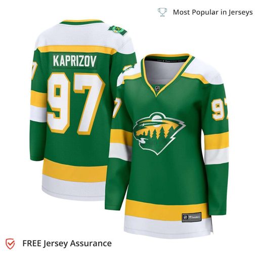 Women’s Kirill Kaprizov Jersey – Minnesota Wild Green 2023/24 Alternate Premier Breakaway Player