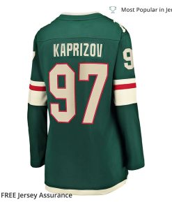 Womens Kirill Kaprizov Jersey Minnesota Wild Green Home Premier Breakaway Player 2