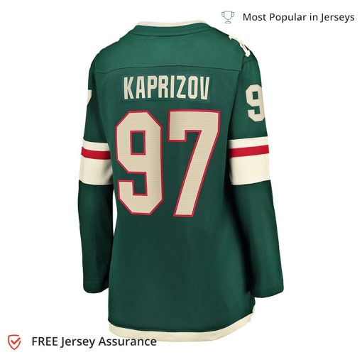 Women’s Kirill Kaprizov Jersey – Minnesota Wild Green Home Premier Breakaway Player