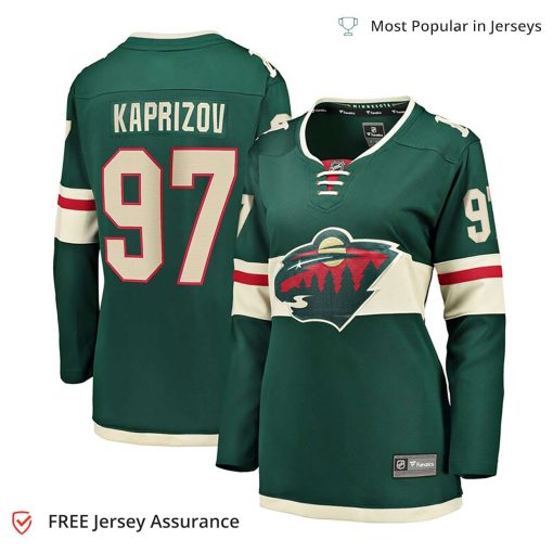 Women’s Kirill Kaprizov Jersey – Minnesota Wild Green Home Premier Breakaway Player