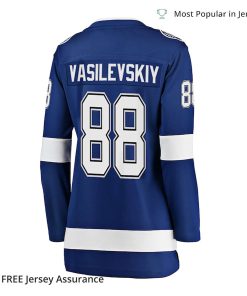 Womens Vasilevskiy Jersey Tampa Bay Lightning Blue Home 2022 Stanley Cup Final Breakaway Player 3