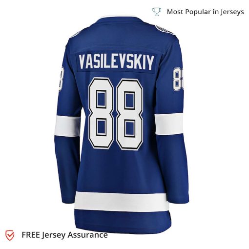 Women’s Vasilevskiy Jersey – Tampa Bay Lightning Blue Home 2022 Stanley Cup Final Breakaway Player