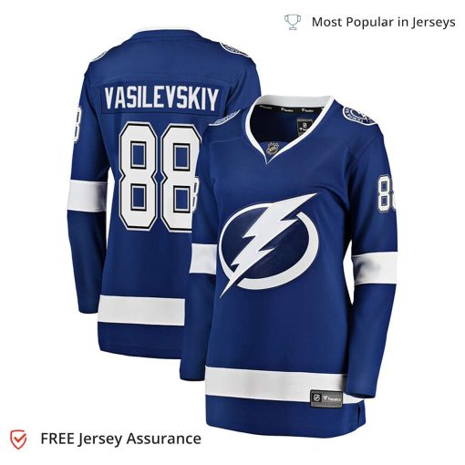 Women’s Vasilevskiy Jersey – Tampa Bay Lightning Blue Breakaway Player