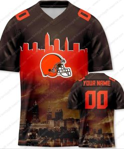 Custom Jerseys Football Cleveland Browns Tee Shirts - Personalized Name & Number - Unique Fan Gear