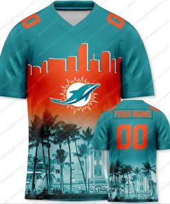 Custom Jerseys Football Miami Dolphins Shirts for Women Men - Personalized Name & Number - Unique Fan Gear
