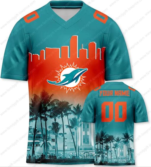 Custom Jerseys Football Miami Dolphins Shirts for Women Men – Personalized Name & Number – Unique Fan Gear