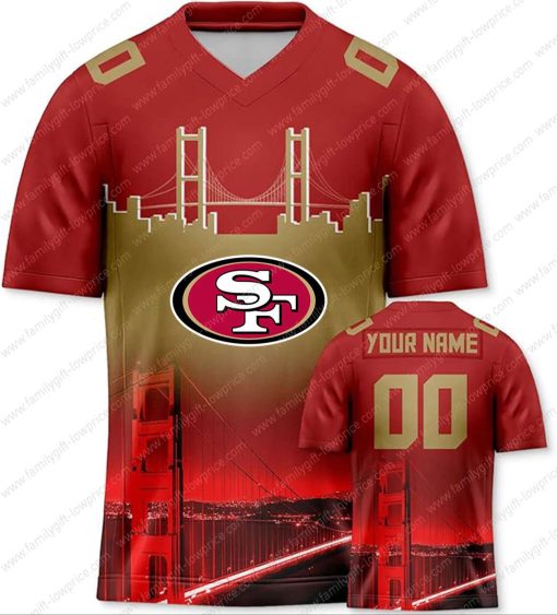 Custom Jerseys Football San Francisco 49ers T-Shirts – Personalized Name & Number – Unique Fan Gear