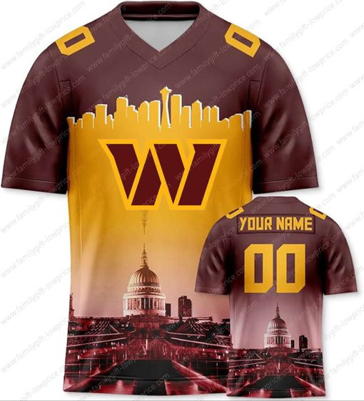 Custom Jerseys Football Washington Commanders T-Shirts – Personalized Name & Number – Unique Fan Gear