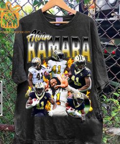 Alvin Kamara Retro T Shirt 90s Vintage NFL Shirts Oversized American Football T Shirt 2